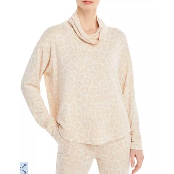 SPLENDID Cowl Neck Leopard Pullover Sweatshirt L - Picture 1 of 5